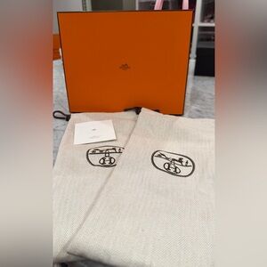 Hermes Orange Box with Cream Dust Bags